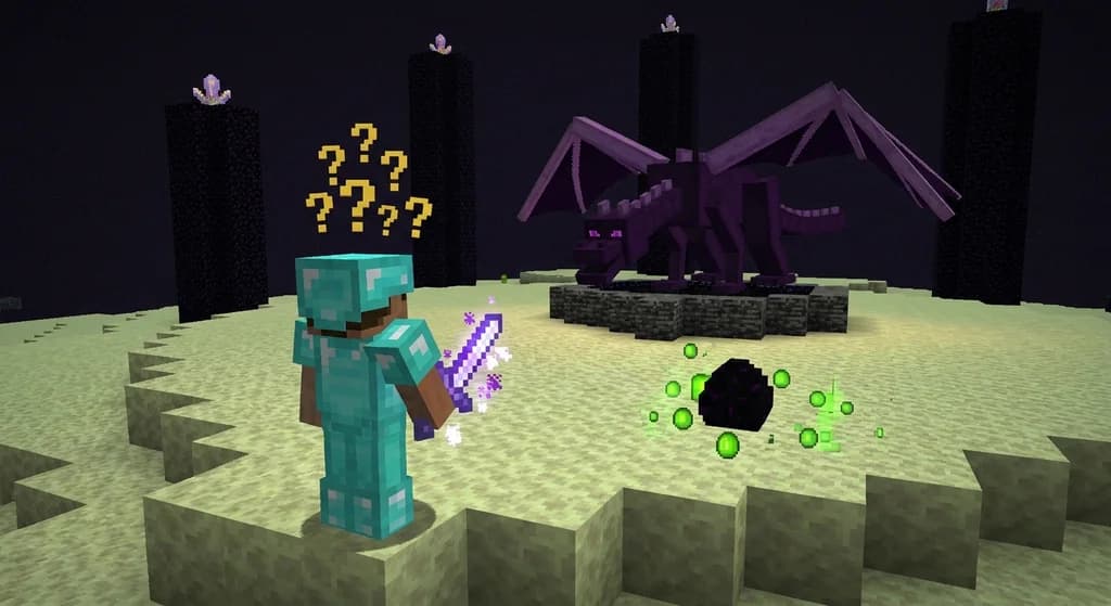 Minecraft player confused why Looting III doesn't increase Ender Dragon drops.
