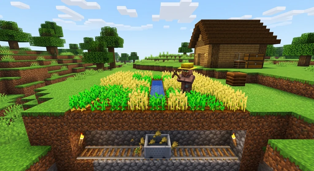 How to Automate Crop Farming in Minecraft with Villagers (2026 Guide) supporting Minecraft scene 1