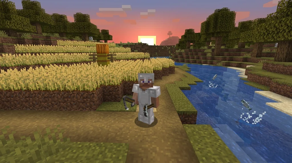 Best Food Source in Minecraft 2026: Fishing vs Farming supporting Minecraft scene 1