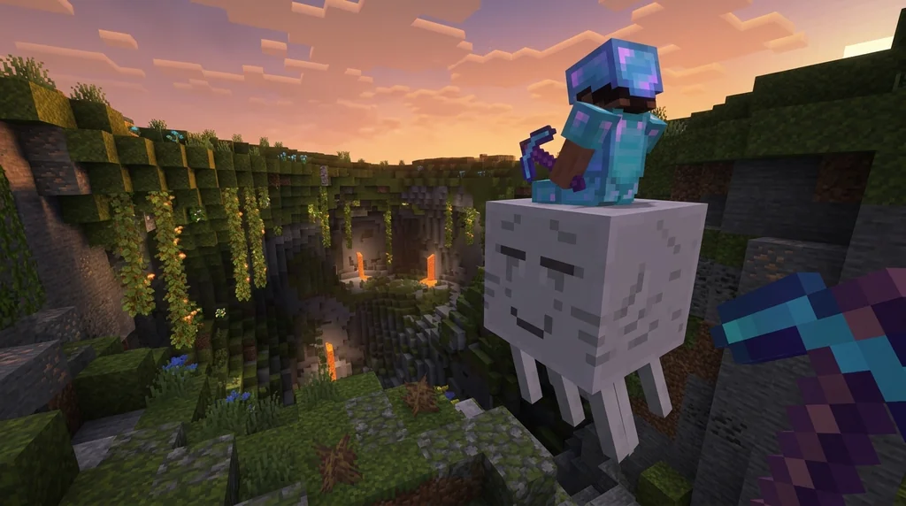 Best Helmet Enchantments for Riding the Happy Ghast in 2026 supporting Minecraft scene 1