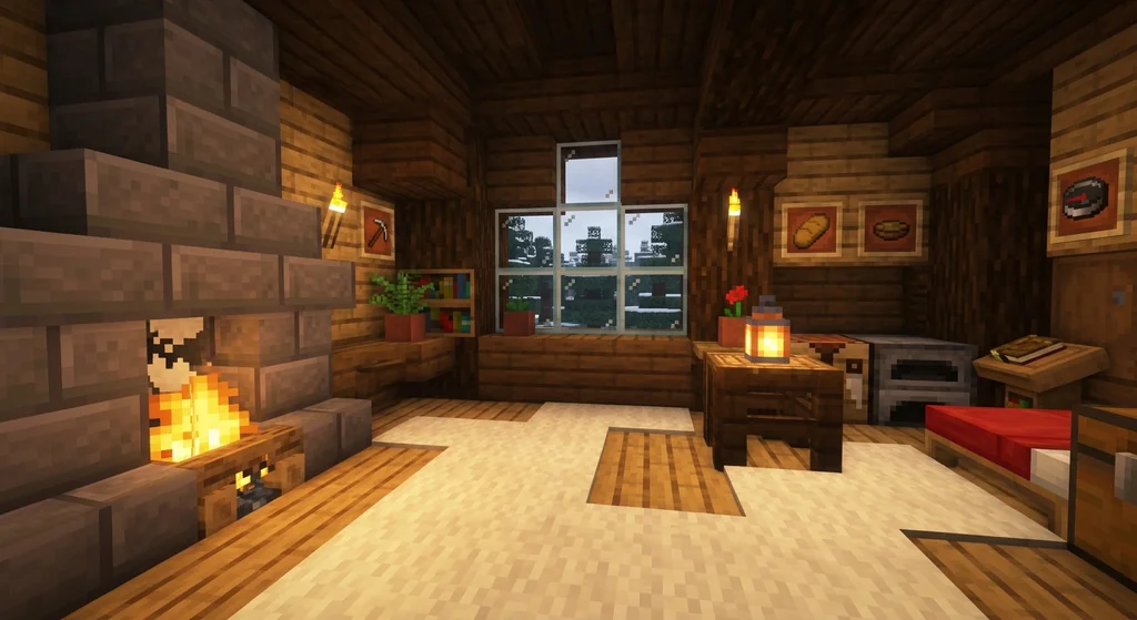 7 Best Interior Block Palettes for Cozy Minecraft Homes (2026) supporting Minecraft scene 1