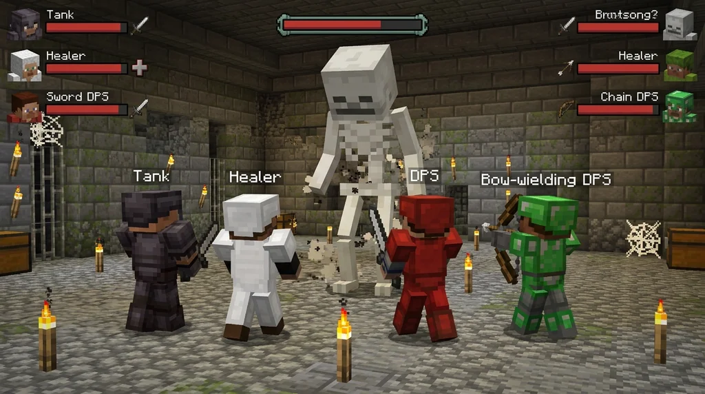 How to Balance a Custom Minecraft MMORPG Party for Dungeons in 2026 supporting Minecraft scene 1