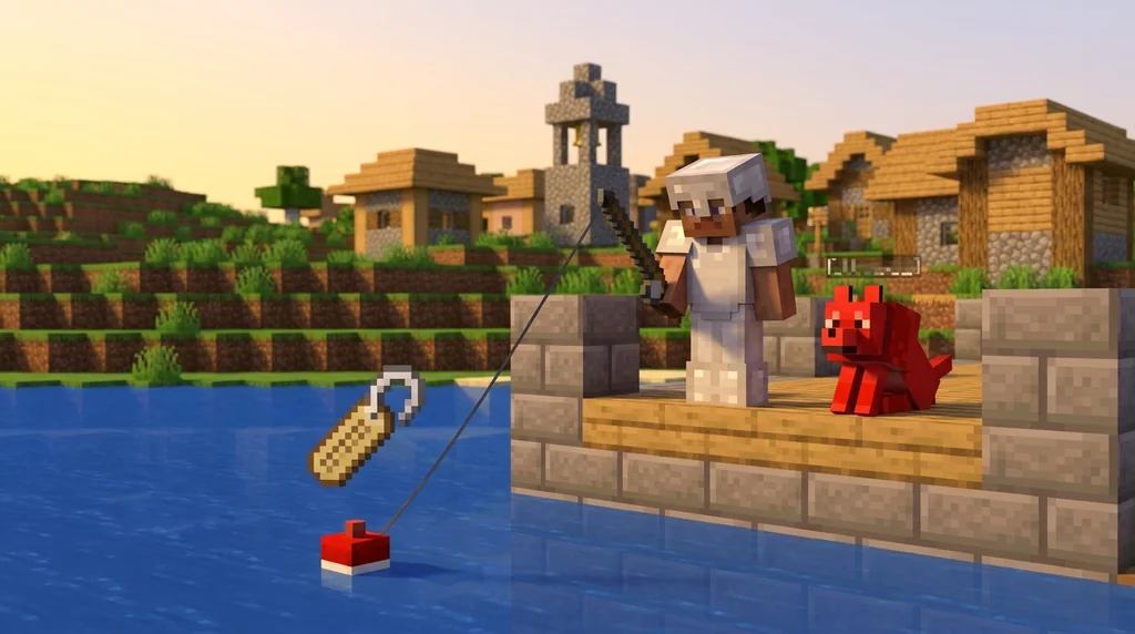 How to Get Name Tags from Fishing in Minecraft supporting Minecraft scene 1