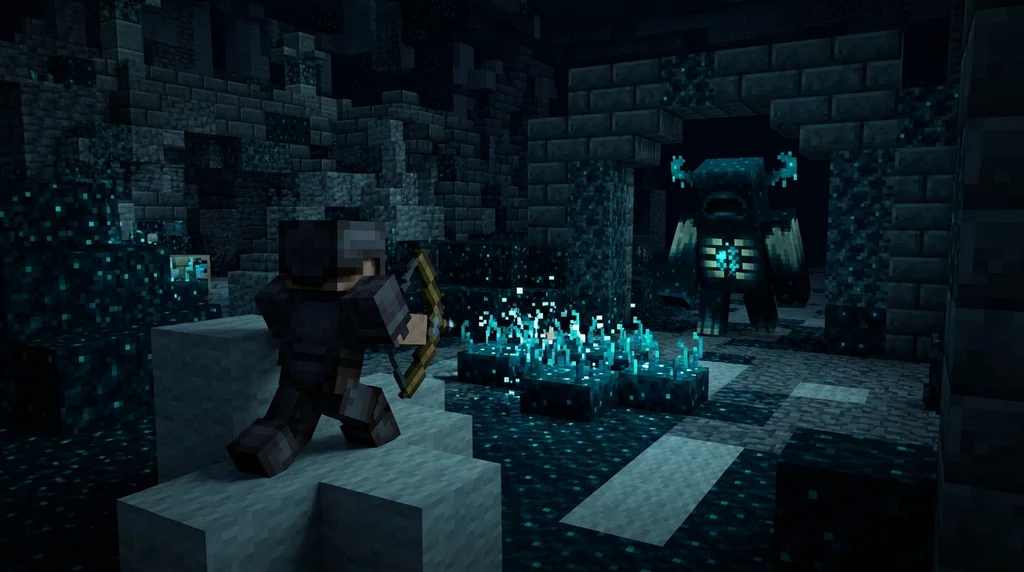 How to Survive the Warden in Minecraft: Mechanics and Survival Tips supporting Minecraft scene 1
