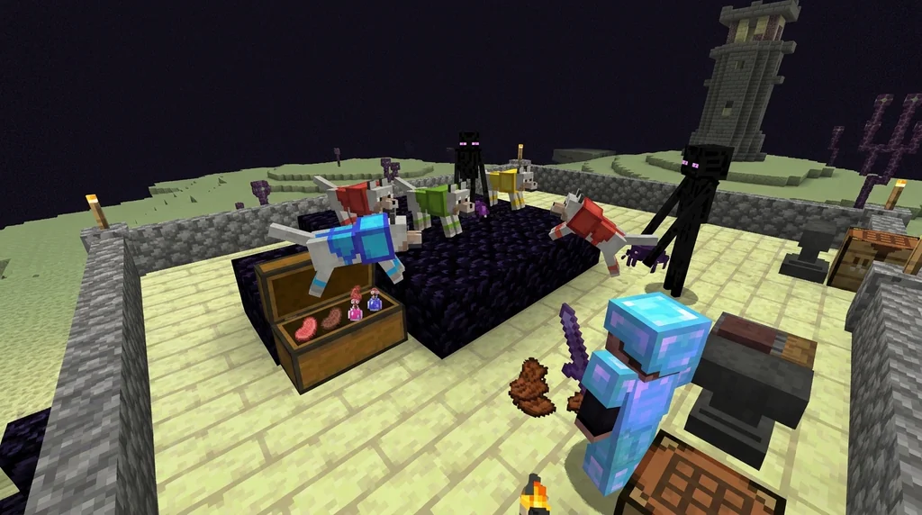 How to Use Tamed Wolves in Minecraft Boss Fights (2026) supporting Minecraft scene 1