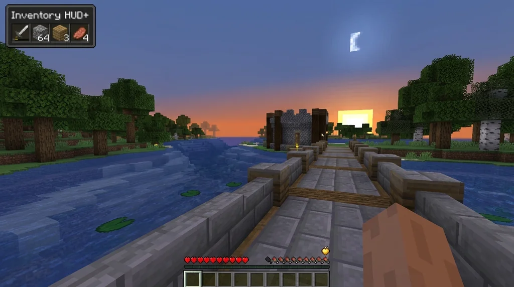 HUD Customization with Mods in Minecraft supporting Minecraft scene 1