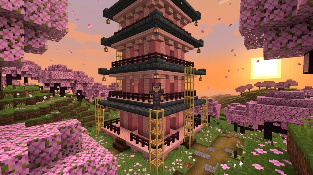 How to Build a Japanese Pagoda in Minecraft 2026: Block Palette Guide supporting Minecraft scene 1