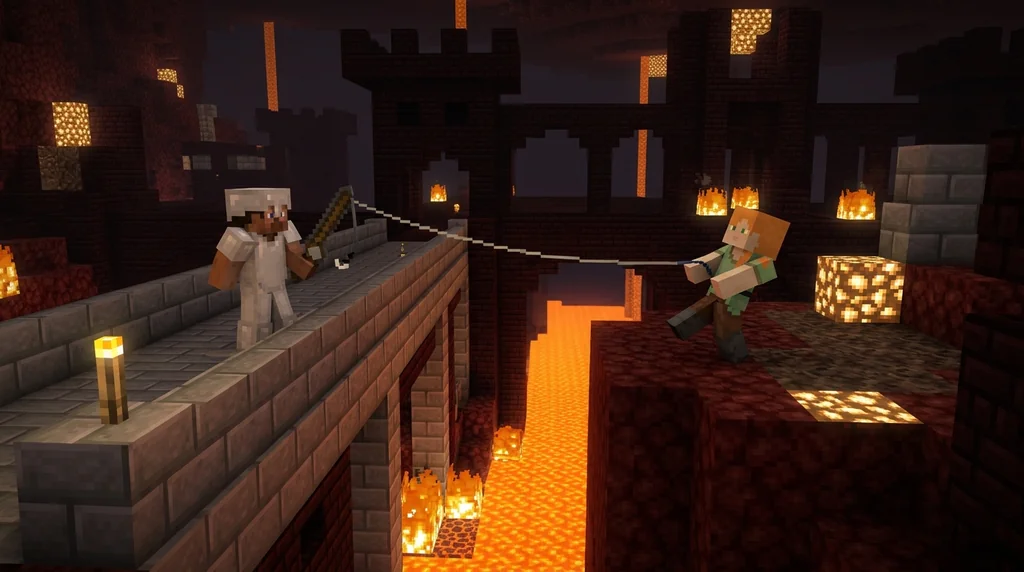 How to Use the Minecraft Fishing Rod for Combat and Tricks (2026) supporting Minecraft scene 1