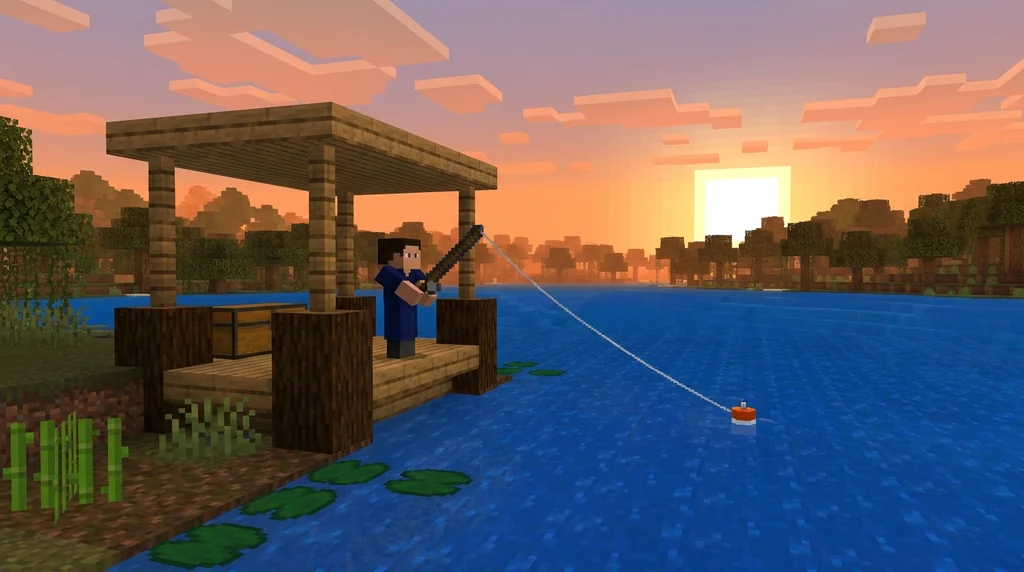 Minecraft Fishing Rod: Mechanics and Usage supporting Minecraft scene 1