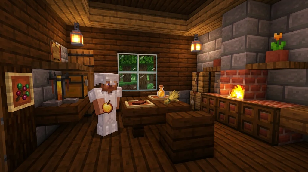 Minecraft Food Mechanics: Eating, Hunger, and Saturation supporting Minecraft scene 1