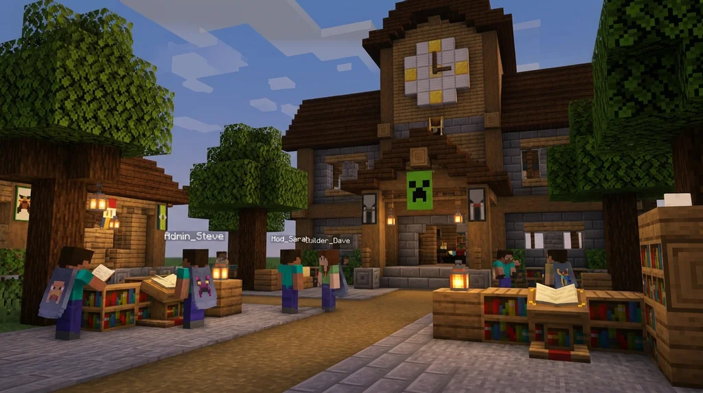 The Role of Volunteer Moderators in the Minecraft Forum Community supporting Minecraft scene 1