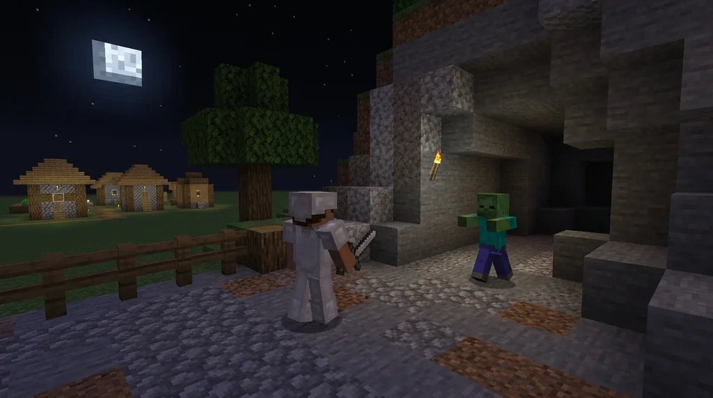 Surviving Zombies: Understanding Difficulty Settings in Minecraft supporting Minecraft scene 1